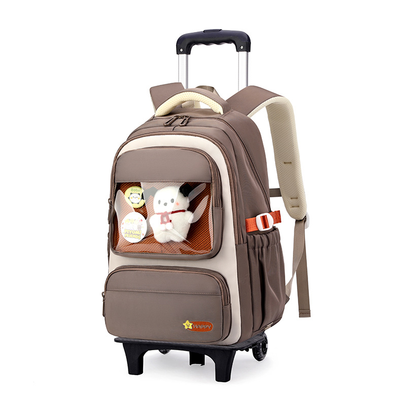 Mochila de tracción de peces naturales para estudiantes de primaria de grado 3 - 6 estudiantes de secundaria de gran capacidad pueden subir escaleras para desmontar la tracción del estudiante