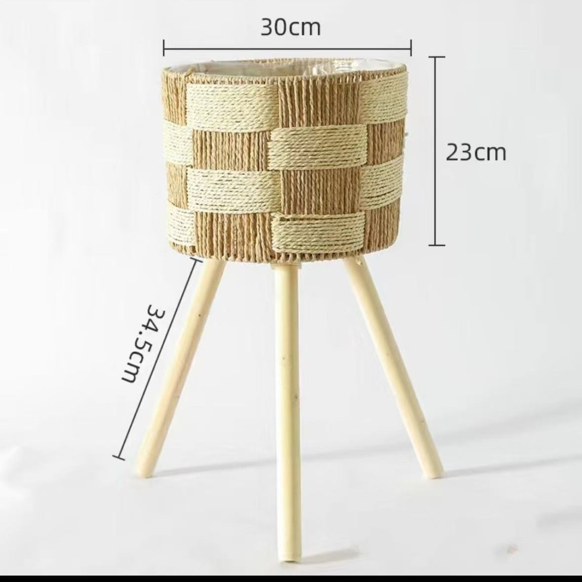 Estante para Macetas de Ratán Hecho a Mano, Ratán y Bambú, Hecho a Mano, para Sala de Estar y Balcón