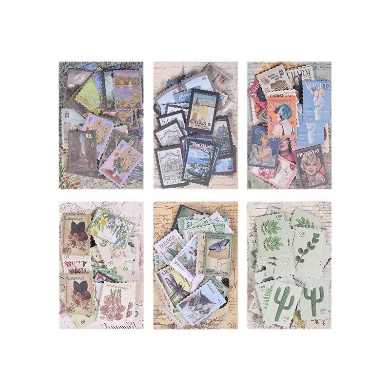 Nicho retro sello foto pegatina Diario cinta planta a base de hierbas de alta apariencia ins creativo diario se puede pegar