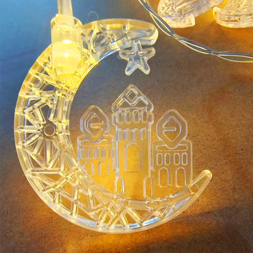 New Cross-border Colorful Light String, Court Castle Star and Moon Light String, Middle Eastern Decorative Lamp, Christmas Festival Hanging Lamp String