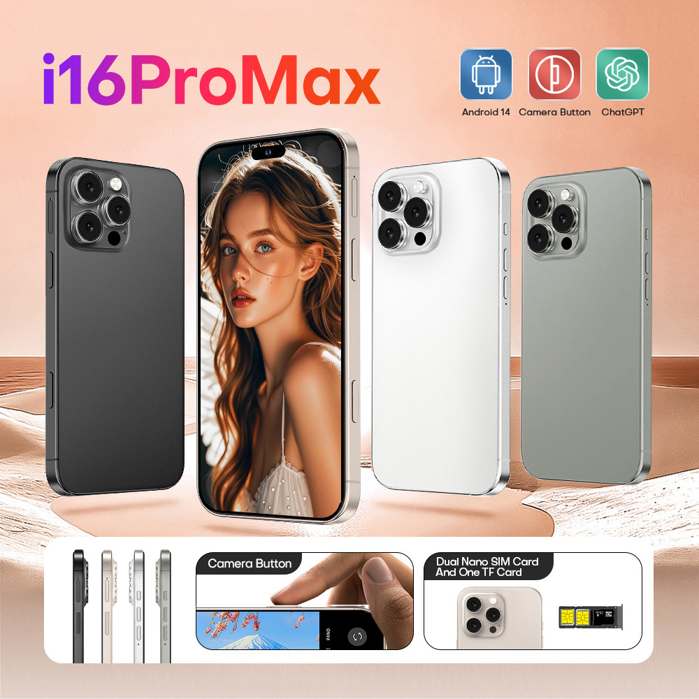 Cross-Border Brand New Original 16Promax Dual Sim Dual Standby Full Network Smartphone Direct Sales from the Source Cheap Mobile Phone