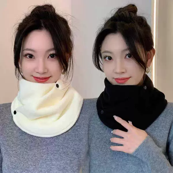 Factory New Double Fleece Neck Sleeve for Men and Women Riding fleece-lined Thickened Cold-proof Warm Double Button Scarf
