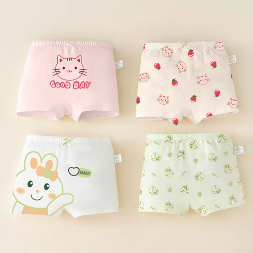 Children's underwear for girls, Type A cotton flat-angle small and medium children's baby girl's triangular underwear, does not pinch the buttocks
