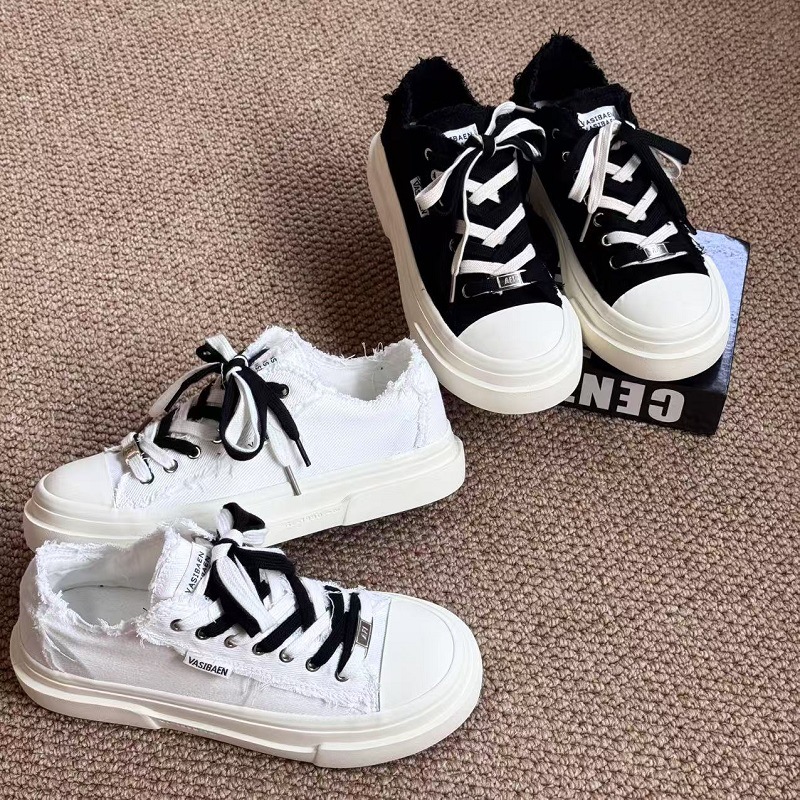 2025 Summer Niche Design Men's Shoes Thick-Soled Canvas Shoes Retro All-Match Double Shoelaces All-Match Casual Shoes