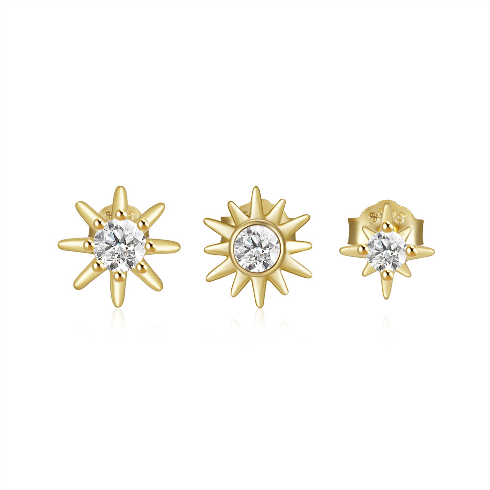 3g Weight Hoop Earrings, Ear Studs Classification 1 Set Quantity Daily Occasion 925 Sterling Silver Material Star, Butterfly Pattern Women's Gender Plating Design Simple Style Style 1 Set 925 Sterling Silver Star Butterfly Hoop Earrings Ear Studs 90