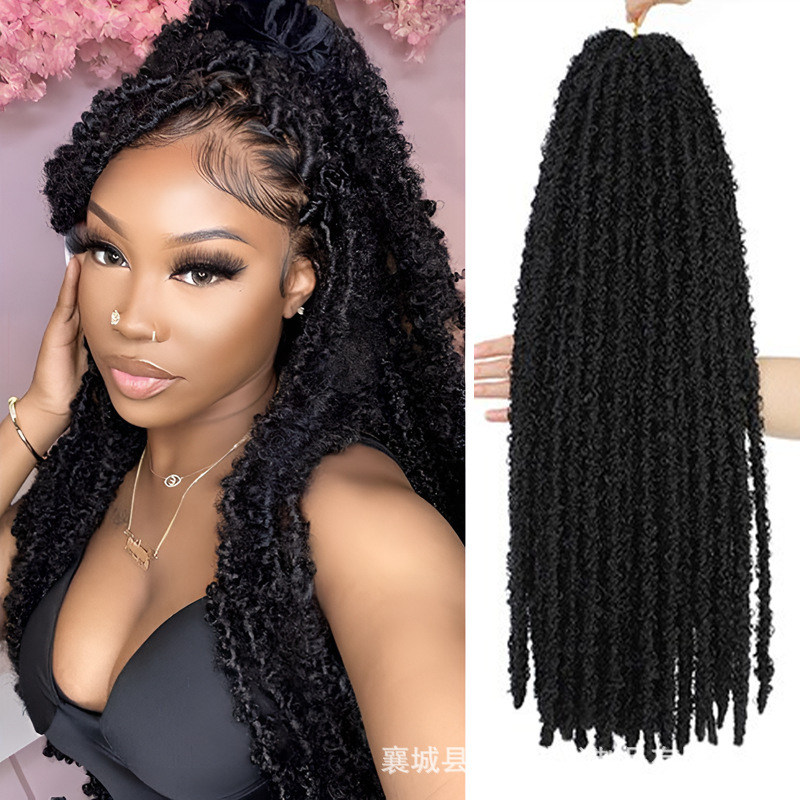 European and American Butterfly Faux Locs African Dreadlocks Hair Extensions Amazon Crochet Hair Wig
