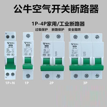 公牛空气开关1P家用空开32A安2P塑壳小型63A三相电闸空开关断路器