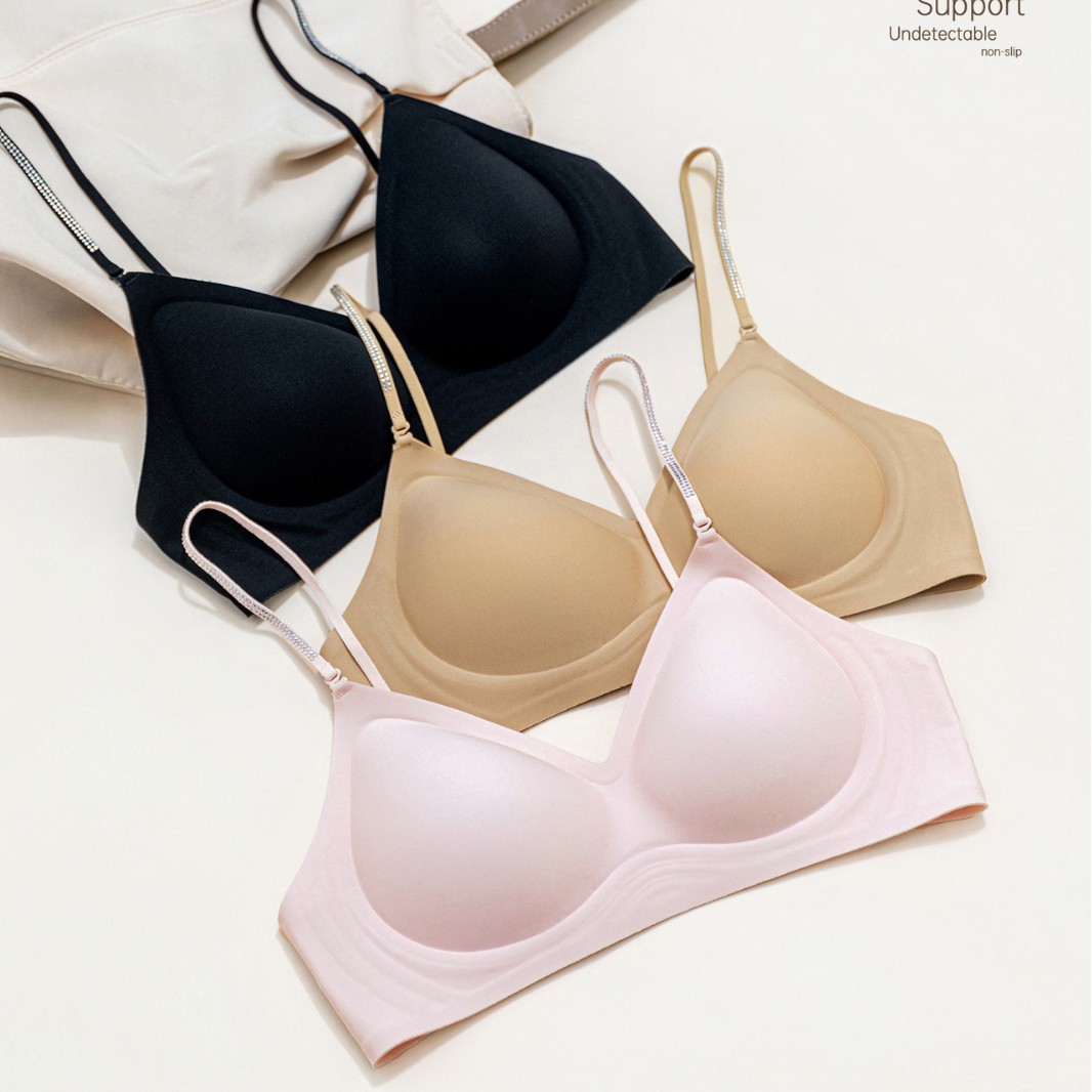 Original Halter Neck Bra for Women, Push-Up for Small Busts, Thin Straps, Foundation-Like Invisible Straps, Seamless Backless Integrated Bra