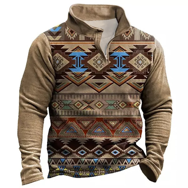 Comercio exterior transfronterizo europeo y americano Otoño e Invierno nuevos hombres pecho abierto cuello alto impresión 3D cuello alto cremallera Polo camisa