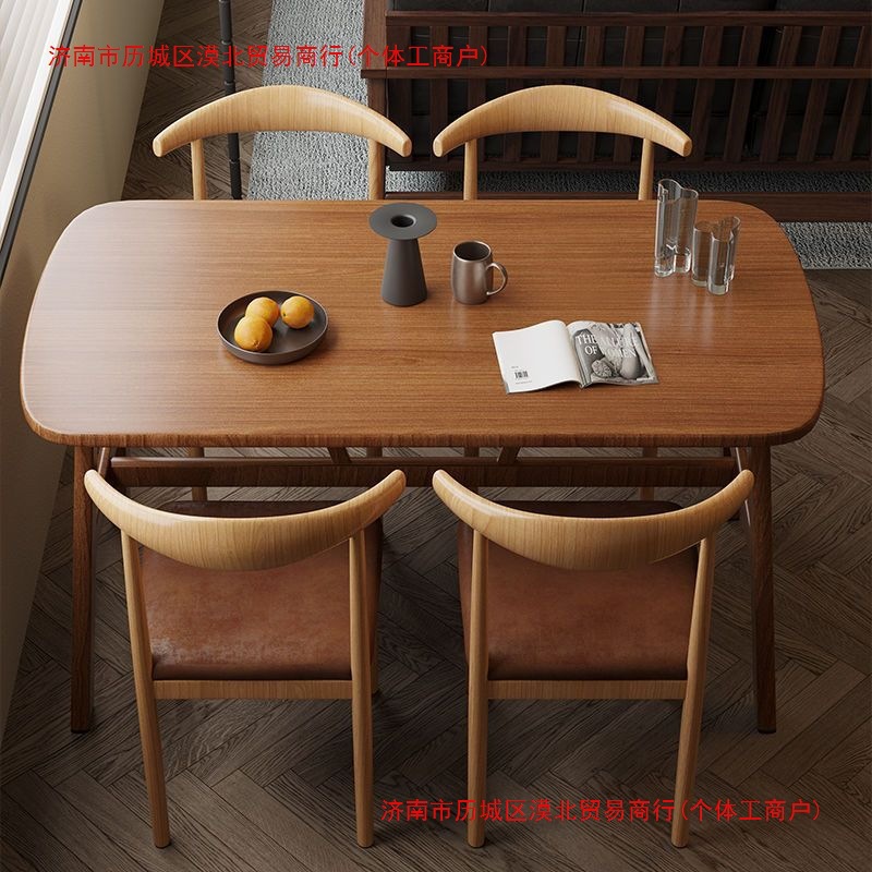 Dining Table and Chair Combination for Home Small Apartment Modern Simple Dining Rectangular Rental House Fast Food Restaurant Commercial Table and Chairs