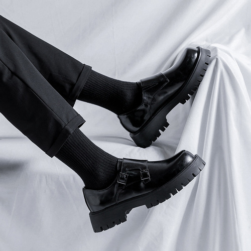 Extra large size foreign trade loafers, lazy one-on-one trendy thick-soled men's shoes 45 British style casual leather shoes 2138-R