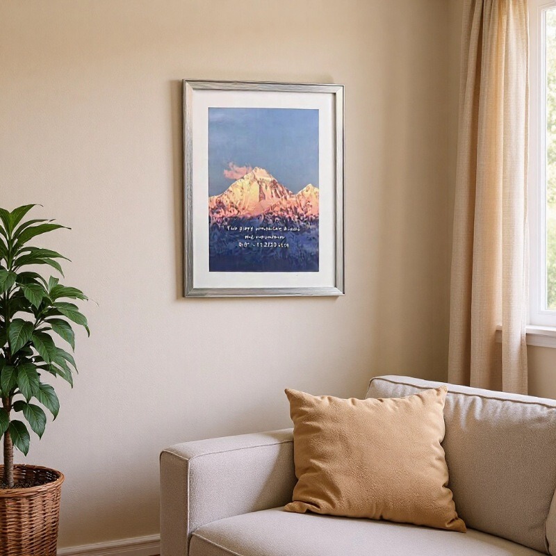 887 Living Room Literary High-End Aluminum Alloy Welded Photo Frame Table Photo Album Hanging Painting A3 Metal Ins Style Picture Frame Hanging on the Wall