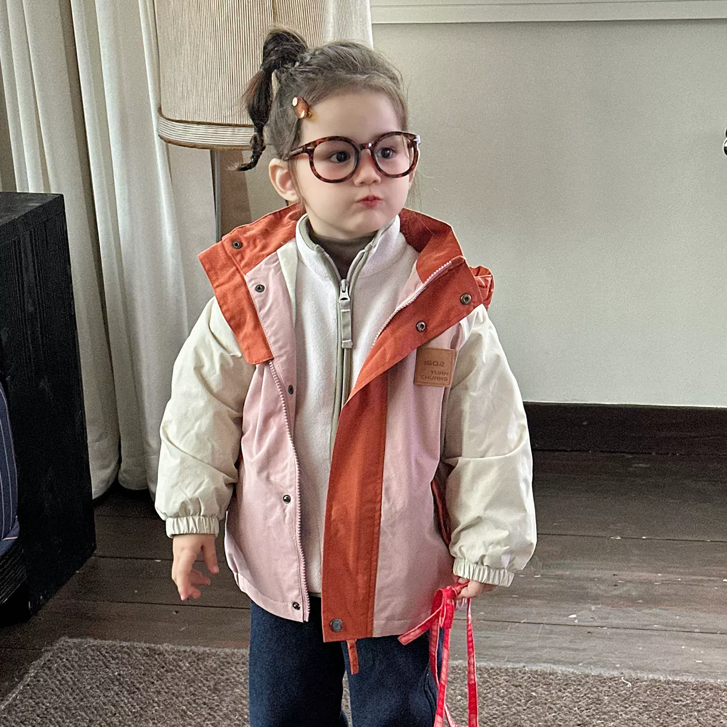 女童冲锋衣两件套装加棉秋冬季儿童加绒加厚棉衣宝宝冬装保暖外套