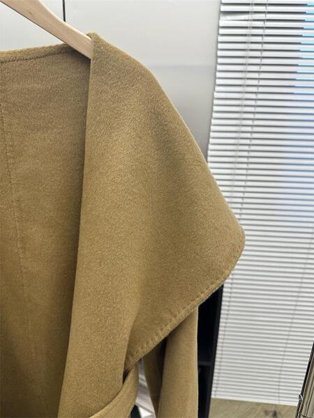 Camel double-sided cashmere demi-season woolen coat