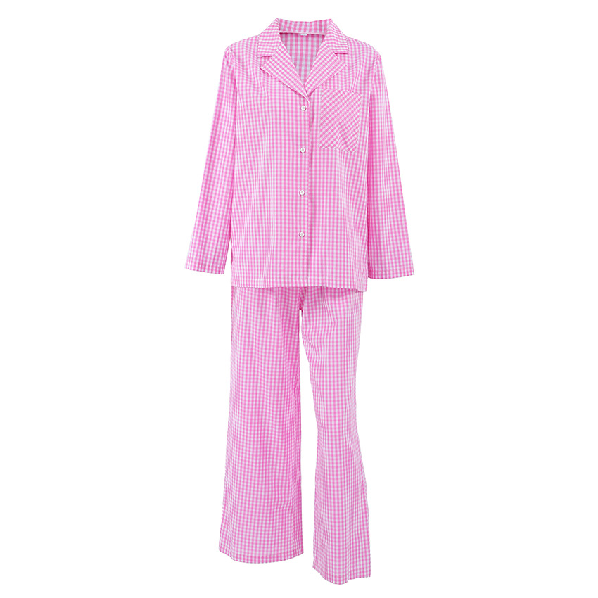 Pigiama classico in cotone a quadri – Pigiama e abbigliamento da casa a maniche lunghe da donna, morbido ed elegante_voghion.com