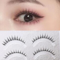 兔奶奶假睫毛M126极细青丝黑梗韩系女团超短仙子毛整条透明梗睫毛