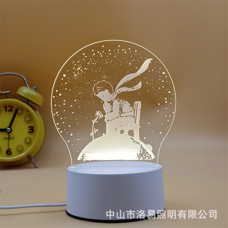 3D lámpara de noche acrílica atmósfera regalos de cabecera atmósfera lámpara de evento regalos al por mayor DIY lámpara de escritorio ideas de Navidad