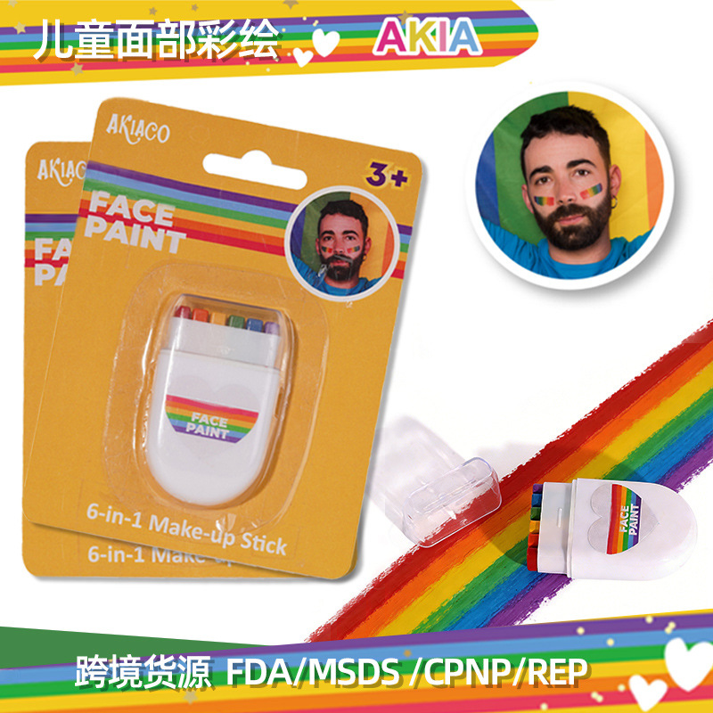 6-Color Washable Face Paint for Face Painting, Children's Face Paint, Stage World Cup Body Painting