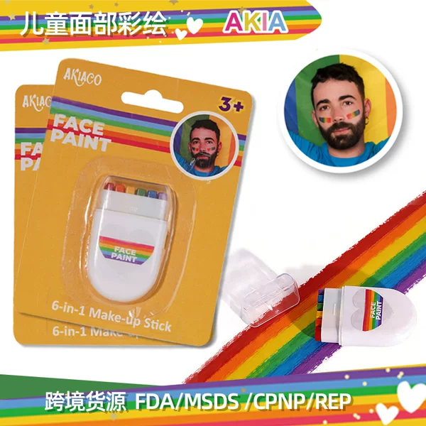 6-Color Washable Face Paint for Face Painting, Children's Face Paint, Stage World Cup Body Painting
