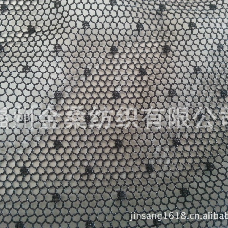 锦纶点点布婚纱网布手提袋网纱蚊帐服装面料窗帘批发镂空设计网孔