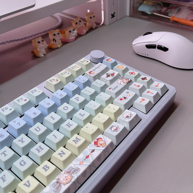 Rabbit Alice Keycaps in Stock Amazon Cross-Border Mechanical Keyboard Original Height Dye-Sublimation Pbt