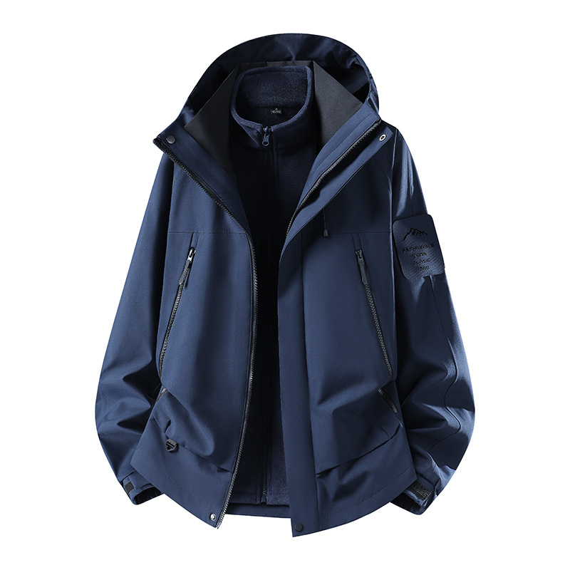 2026 new couple's fleece vest three-in-one windbreaker detachable fleece two-piece set women's warm windbreaker men's