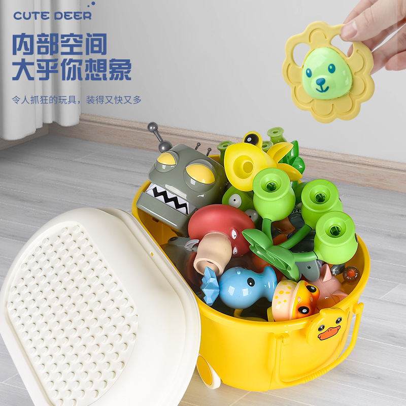 Caja de almacenamiento de patos amarillos, caja de bloques, caja de almacenamiento de juguetes para niños, caja de acabado, caja de almacenamiento de plástico de gran capacidad image 5