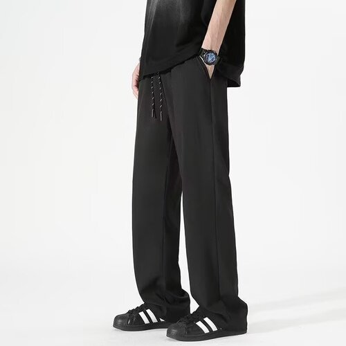 Autumn and winter fashion brand solid color high-end straight hanging suit pants for men and women's loose all-matching fashionable casual pants