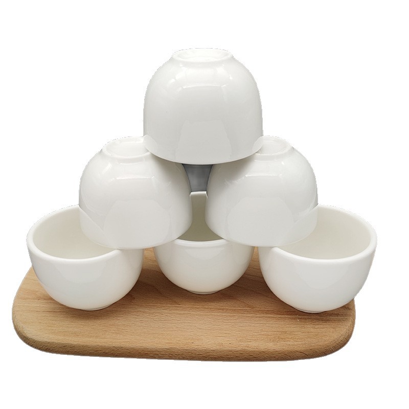Taza de cerámica pura taza de 120 ml engrosada tazas de té chinas tazas de vino cubiertos de hotel cubiertos comerciales