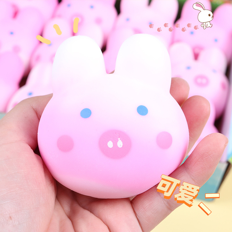Conejo, cerdo, pellizco, música creativa, novedoso, juguete de descompresión, bola de fuga, cerezo, artefacto de descompresión de rebote lento, pequeño regalo