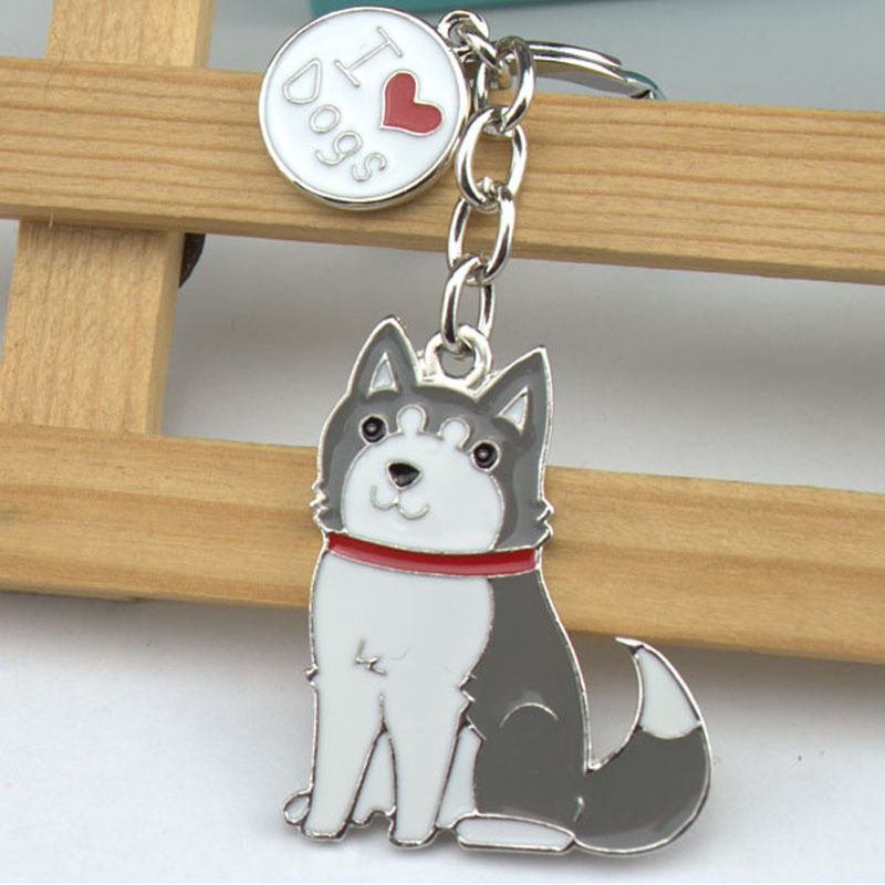 希音ステッカー漫画ギフト二哈ペット犬キーホルダーペンダント金属ハスキーアクセサリーペンダントギフト|undefined