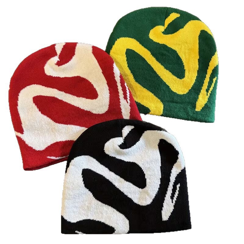Cross-Border Popular Item: Twisted Road Pattern Design, Autumn and Winter Trendy Fashion Knit Hat, Unisex Party Jacquard Hat