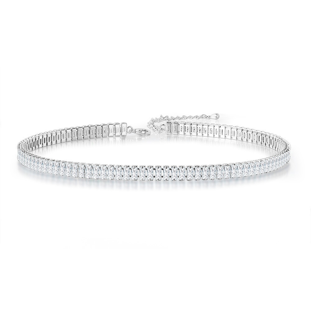 Zircon Tennis Neckchain For Men And Women, Rectangular Necklace_voghion.com
