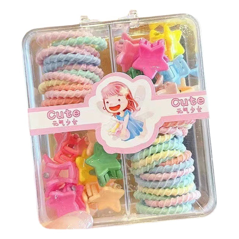 Banda de goma para niños de alta elasticidad no duele el cabello cuerda de pelo tocado banda de pelo lindo mini pequeña banda de goma de agarre en caja accesorios para el cabello