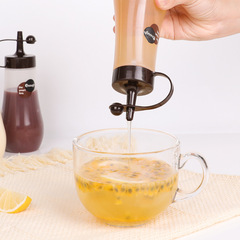 日本進口蜂蜜尖嘴瓶果醬沙拉醬擠壓瓶廚房防漏帶蓋塑料塑料擠醬瓶