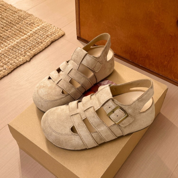 Retro hueco sandalias romanas para mujeres verano 2026 nuevo estilo transpirable casual versátil para usar sandalias Birkenson