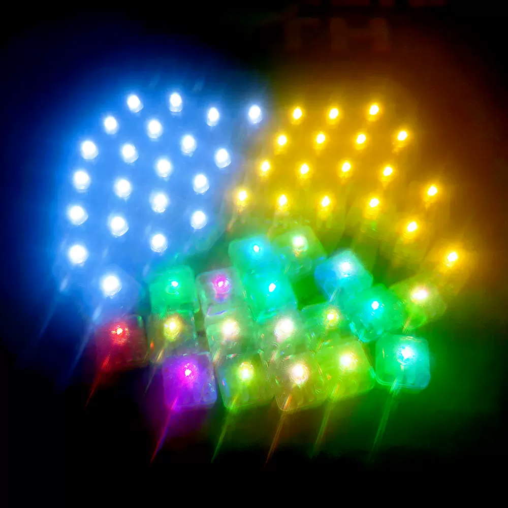 LED毛毡布头箍装饰七彩发光方形灯迷你闪光汽球配件灯芯厂家气球