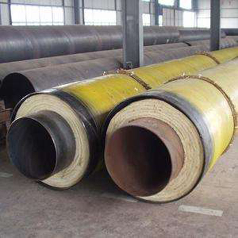 厂家发货量大从优小区采暖供水回水用黑黄夹克聚氨酯发泡保温钢管