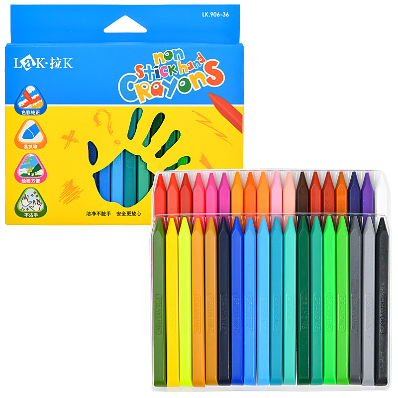 Lakai 36 colores sin Crayon sucio, Crayon de pintura infantil no es fácil de romper, se puede lavar con agua, jardín de infantes, dibujos, pinceles al por mayor