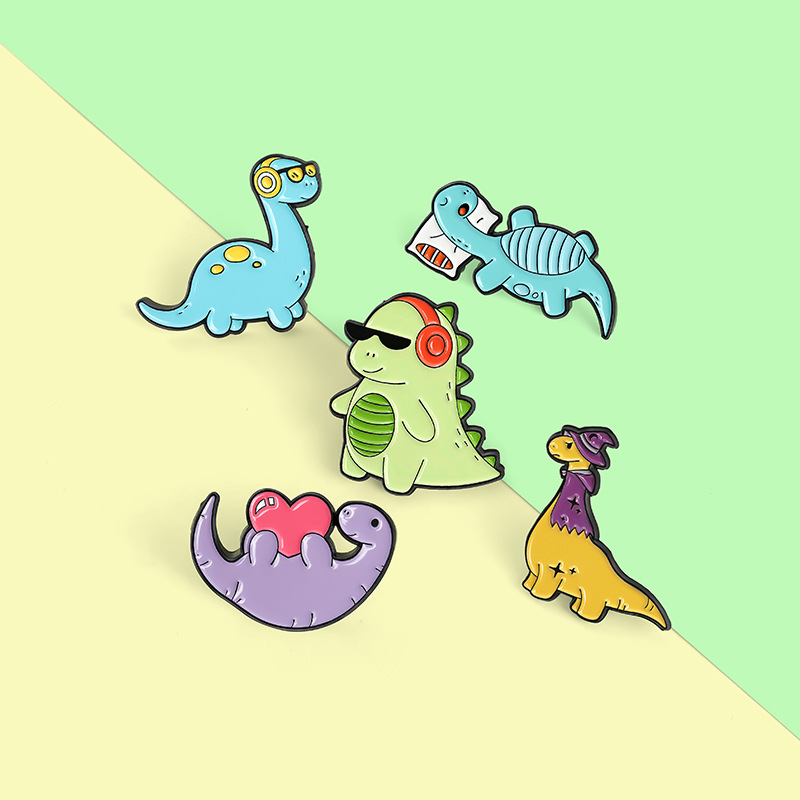 Cartoon Style Cute Dinosaur Alloy Stoving Varnish Women's Brooches display picture 8