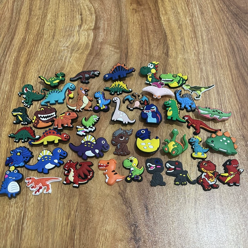 Декоративные элементы для обуви из ПВХ, серия «Цветы динозавров», с отверстиями для крепления, для сада и декора обуви, аксессуары для обуви, трансграничная торговля