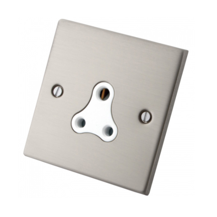 英标英式英规不锈钢开关插座  1 GANG 5A SOCKET BRUSHED CHROME