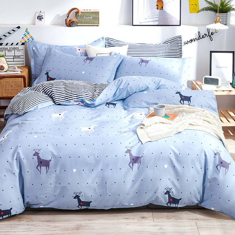 [Ligero y transpirable] funda de edredón de algodón de una sola pieza dormitorio de estudiantes individual 150x200 funda de edredón 180x220 plus