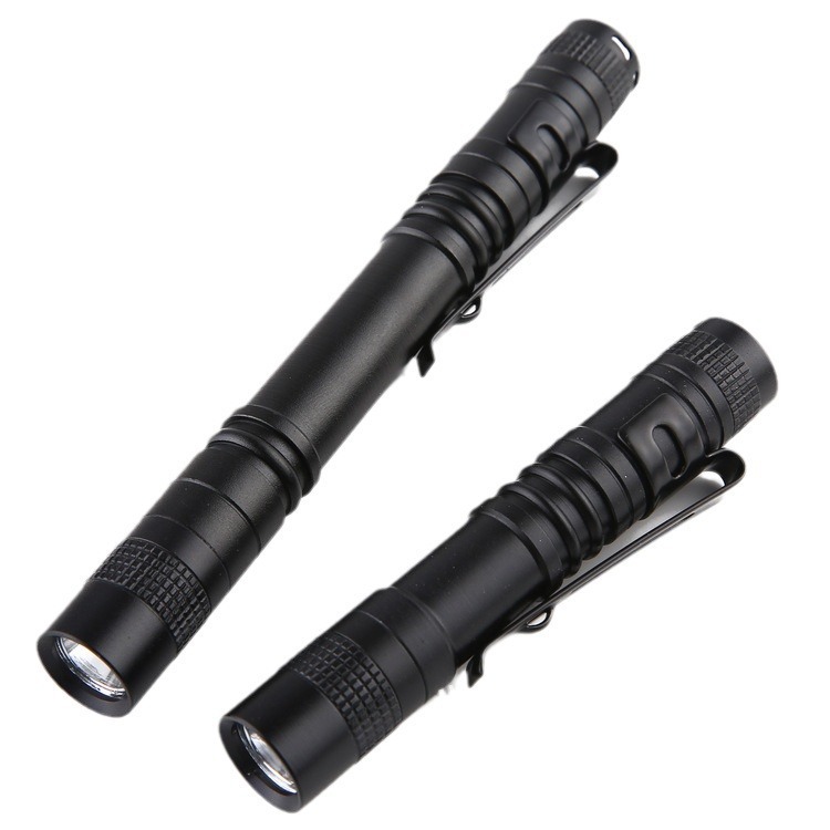 Cross-border aluminum alloy penlight, AAA battery-powered tactical pocket light, mini portable household LED flashlight