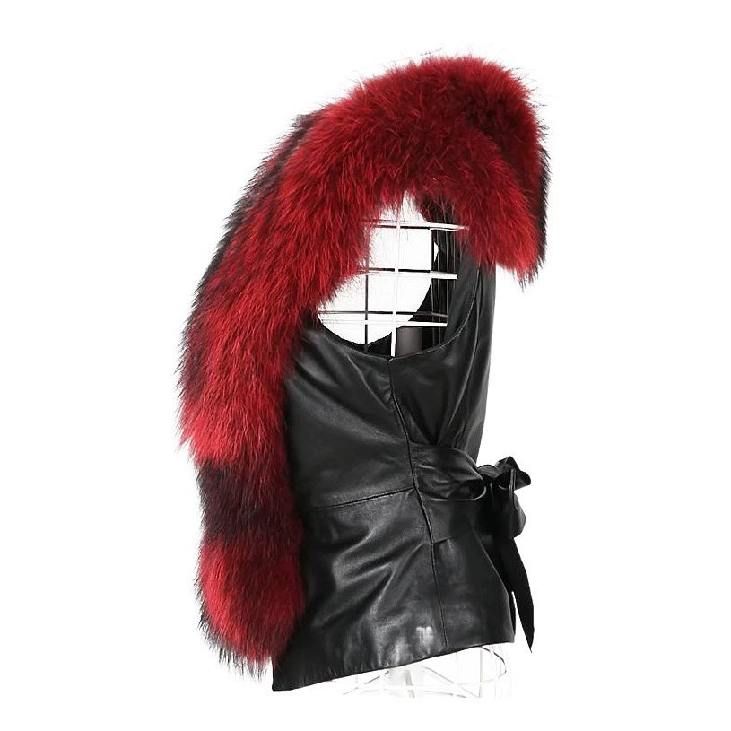 Жилет из искусственного меха енота AliExpress для женщин, короткий, осенне-зимний, утепленный, приталенный, из искусственного меха.