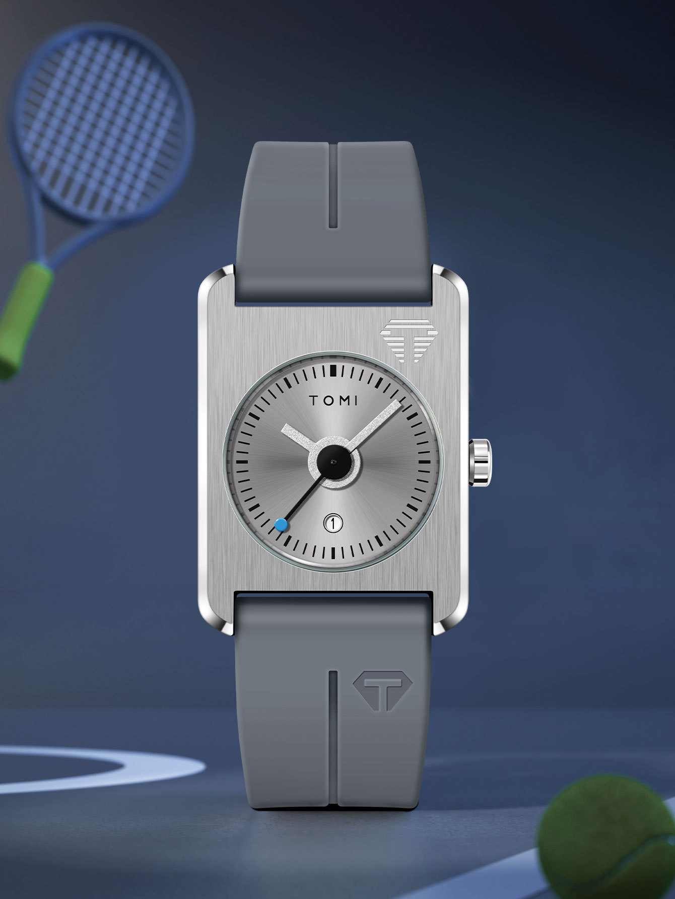 Square Quartz Watch For Men Korean Style Rubber Strap Fashionable_voghion.com