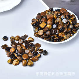 天然虎眼石碎石 鱼缸铺路装饰石花盆铺面小石头水晶碎石批发