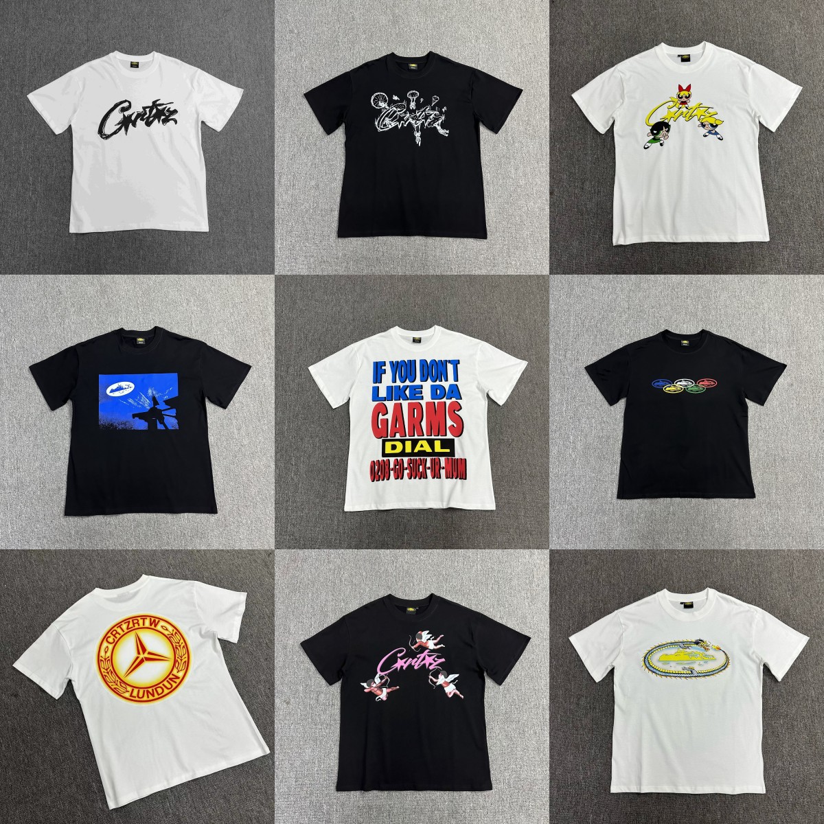 跨境Corteiz潮牌恶魔岛夏季新款复古印花男女潮流宽松休闲短袖T恤