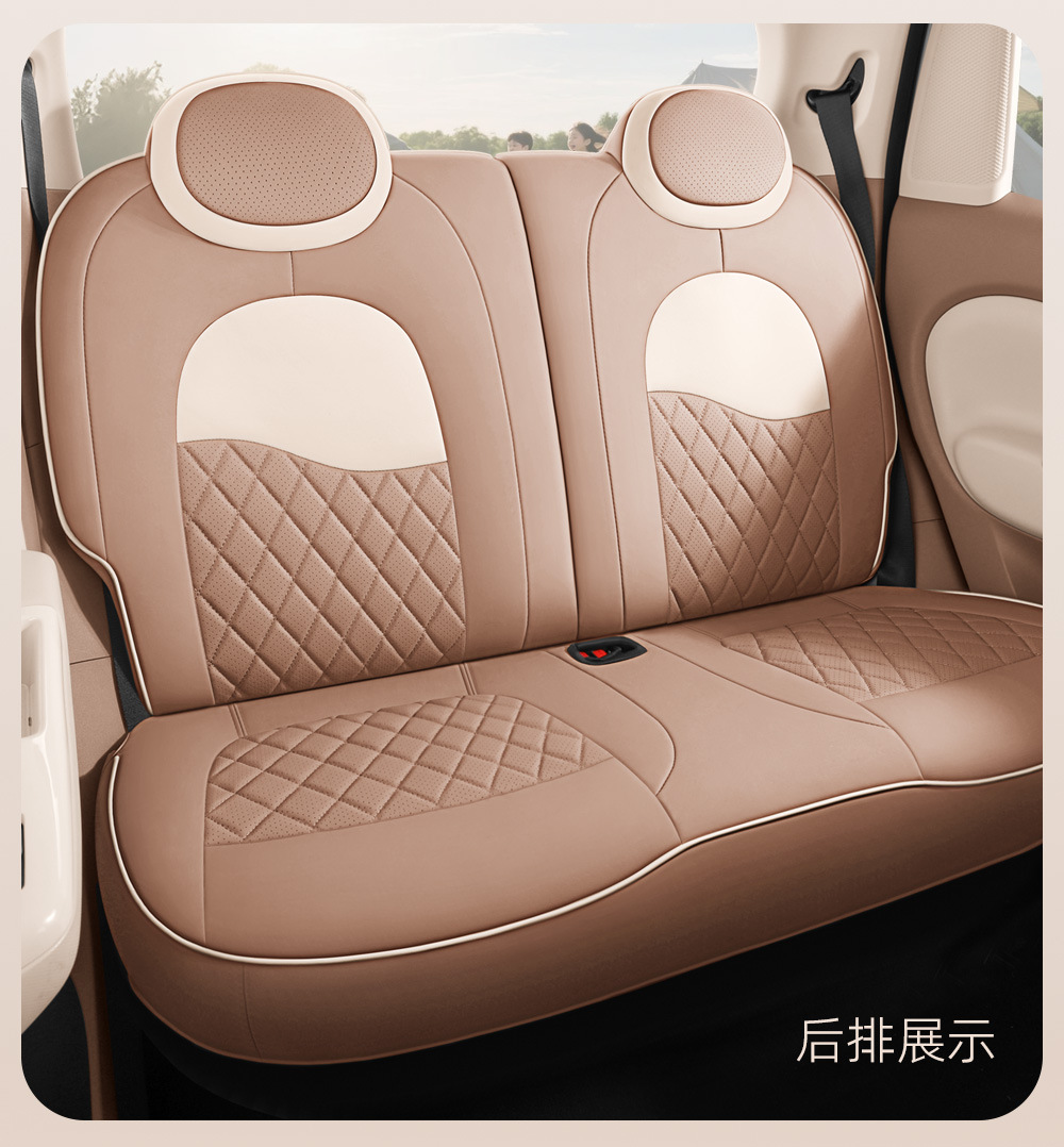 Specially Designed for Wuling Hongguang Mini Four-Door Full-Cover Seat Covers, Miniev Mini Car Seat Covers with Cartoon Interior Design