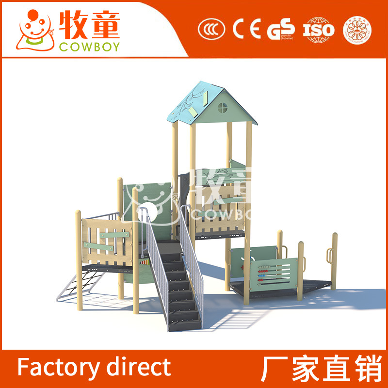 Diapositiva de jardín de infantes parque al aire libre sin alimentación combinación de diapositivas tobogán pequeño para niños al aire libre